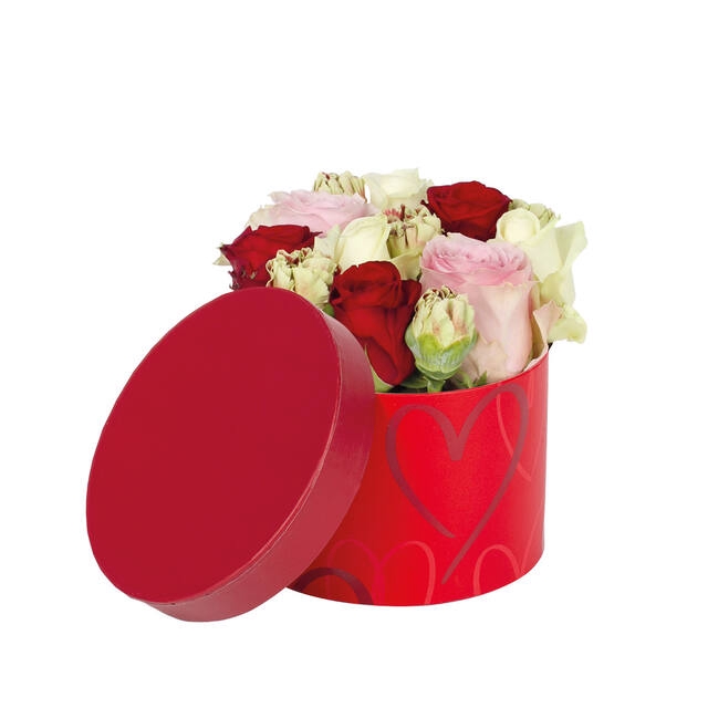 <h4>Hat box Love Spot carton D.14xH.10cm red</h4>