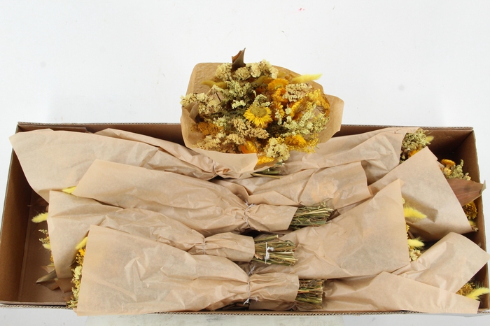 DRIED BOUQUET YELLOW 50CM BOX