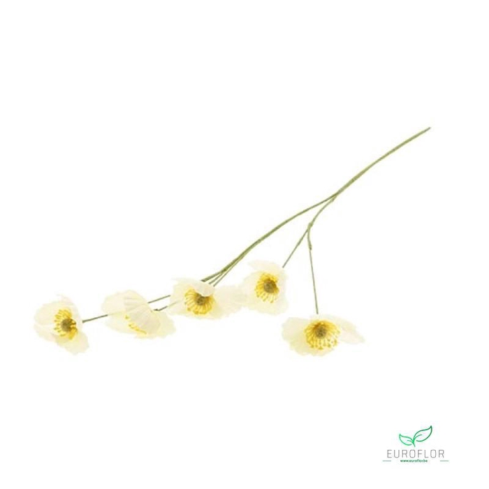SILK FLOWERS - POPPY L61 WHITE