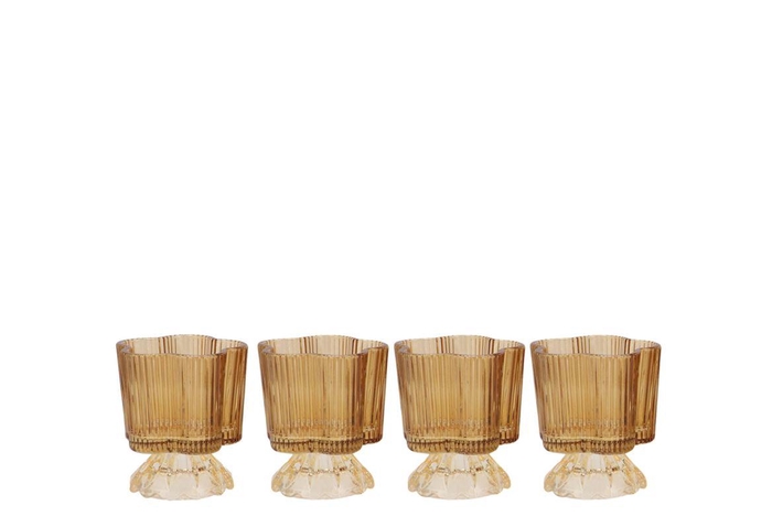 Naomi Natural Brown Tealight Holder Ass 8x10cm Nm