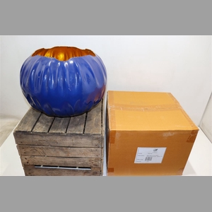 Metal Pot Blue Gold H31 D40 Marrakech Pumpkin