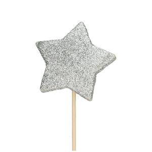 Christmas sticks 50cm Star glitter d07cm