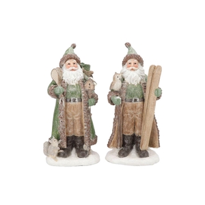 Lesly X-mas Green Santa Claus Ski Ass 16x13x33cm
