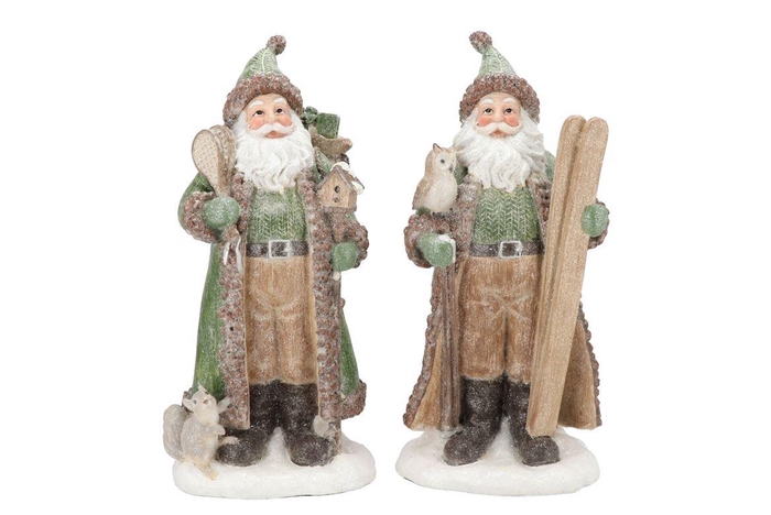 <h4>Lesly X-mas Green Santa Claus Ski Ass 16x13x33cm</h4>