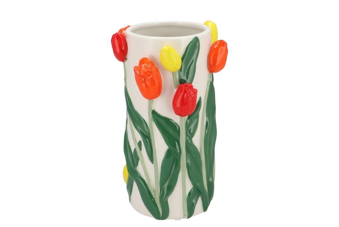 <h4>Isa Dutch Orange/yellow/red Mix Cilinder Tulip 14x14x23cm Nm</h4>