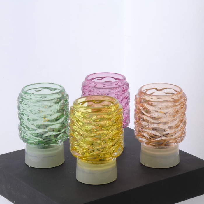 <h4>Lamp Glass Ø9x12cm Ass/4 (Batt</h4>