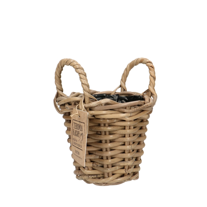 <h4>Baskets rattan Terima pot+handle d15*14cm</h4>