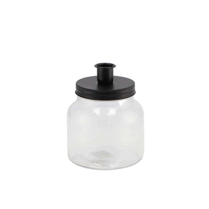 <h4>Candle Jar Black 11x11cm Nm</h4>