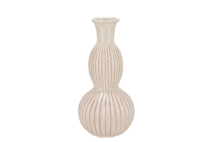 <h4>Suze White Vase Curves 16x16x31cm</h4>