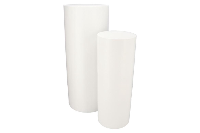 <h4>Bliss White Stand S/2 Round 30x30x80/38x38x100cm</h4>