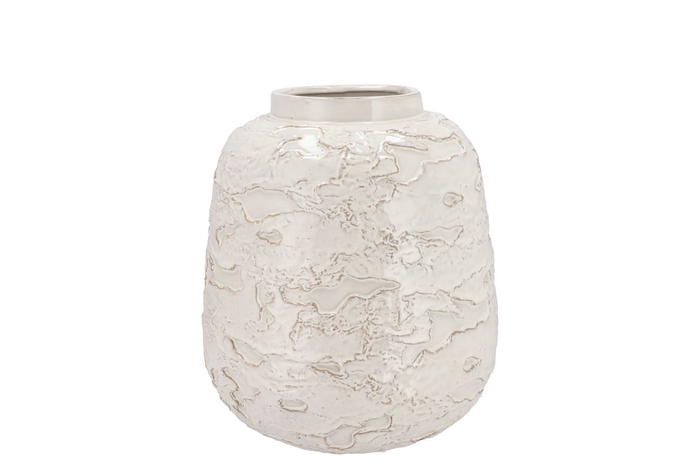 <h4>Mika Nordic White Vase Structure 22x25cm</h4>