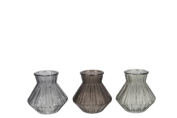 <h4>Roman Black Clear Diamond Glass Vase Ass 13x13cm Nm</h4>