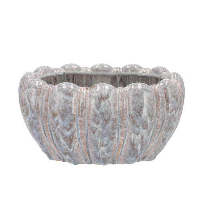 <h4>Inga Grey Pot Oval Active Glaze 29x20x15cm</h4>