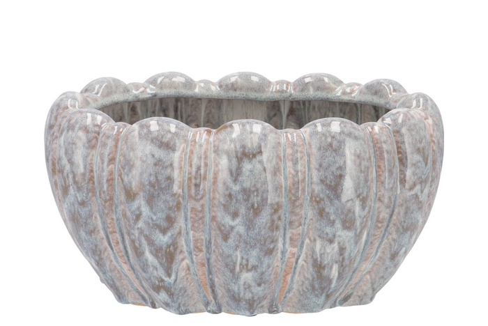 <h4>Inga Grey Pot Oval Active Glaze 29x20x15cm</h4>