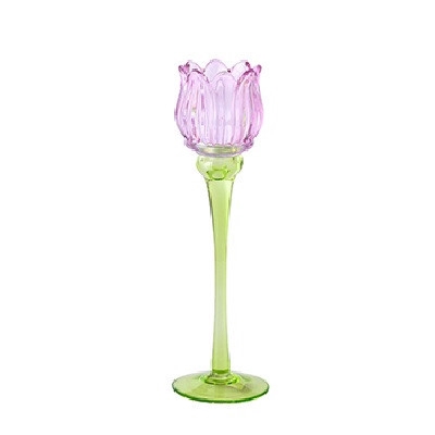 <h4>Theelichth. Tulp glas d08*26cm</h4>