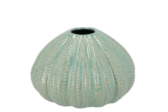 <h4>Pearl Green Vase Urchin 16x16x10cm Nm</h4>