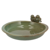 Iron Stone Bird Bowl Glazed Green 33x5cm Nm