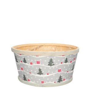 Kerst Hout Xmas bak d22*11cm