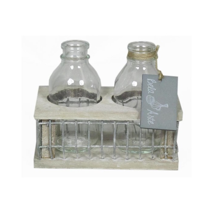 <h4>PLATEAU HOUT 14,5X8X11CM 2 FLES</h4>