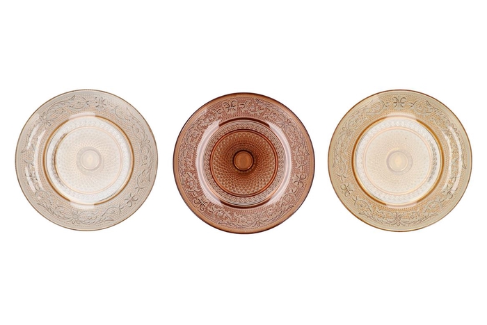 <h4>Dayah Warm Sand Mix Glass Plate 32,5x2,5cm Ass P/1</h4>