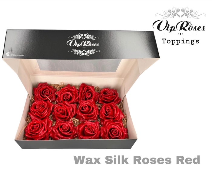 WAX SILK ROSES RED