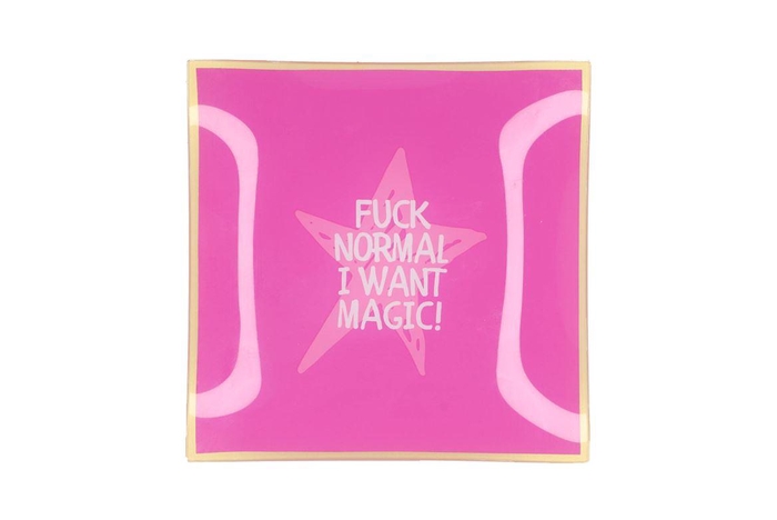 Plate Square Fuck Normal 18x18x2cm