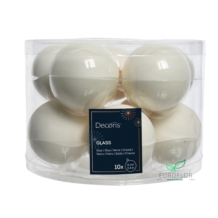 <h4>KERSTBAL GLASS 60MM 10PCS WOLWIT</h4>