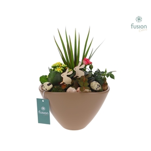 Pot keramiek Oval Large beige Pasen met arrangement