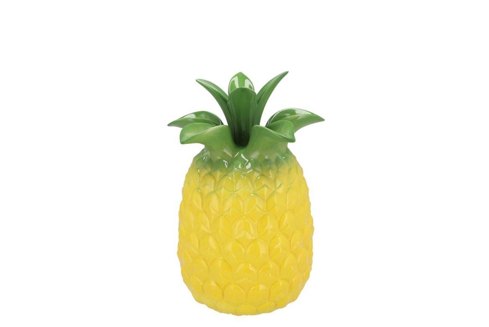 Pineapple Tropical Yellow Vase 14x14x18cm Nm