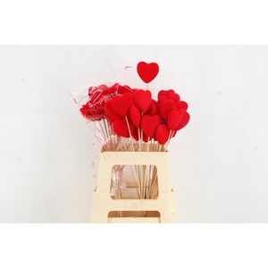 Stick Heart Flock Red 5,5cm