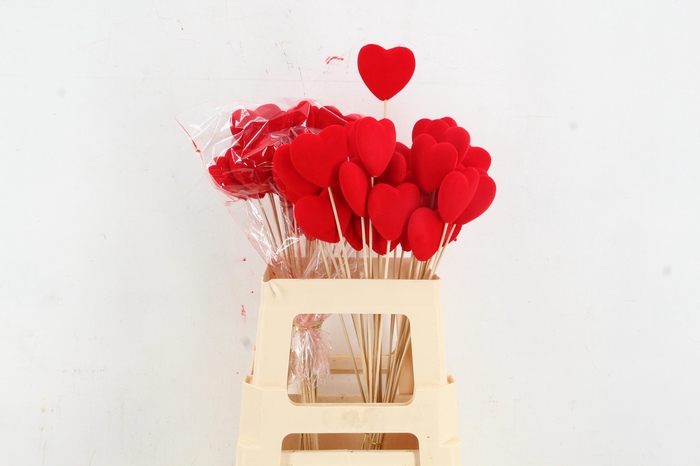<h4>Stick Heart Flock Red 5,5cm</h4>