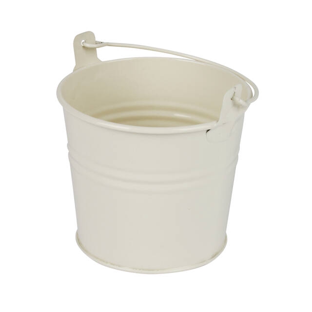 Bucket Sevilla zinc Ø10,3xH8,5cm - ES9 cream gloss
