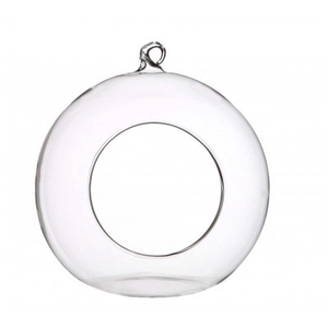 Glass Deco ball+hole d14*15cm