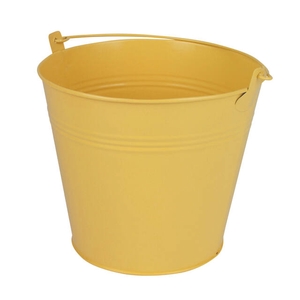 Bucket Sevilla zinc 17.8xH15.8cm -ES17 yellow