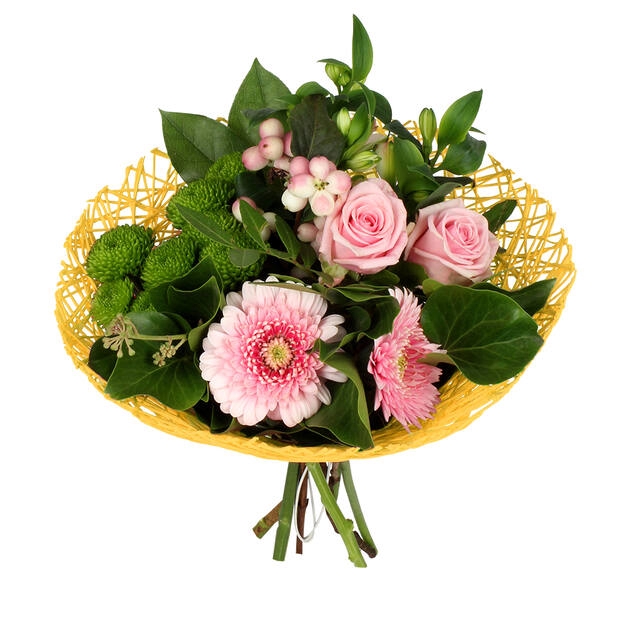 <h4>Bouquet holder Twist Ø20cm yellow 10pce/bundle</h4>