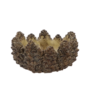 Concrete Natural Pinecone Bowl Round Edge 22x22x11cm Nm