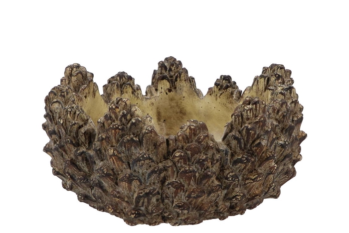 <h4>Concrete Natural Pinecone Bowl Round Edge 22x22x11cm Nm</h4>