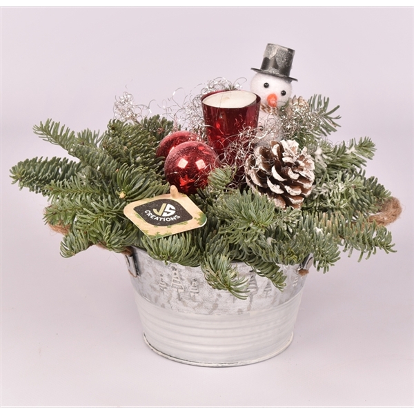 <h4>Zink schaal kerst decor m.touw 15cm</h4>