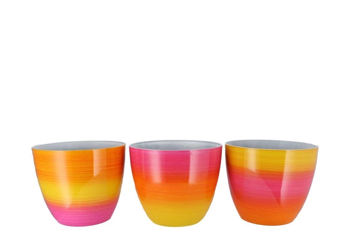 <h4>Melamine Rainbow Fuchsia Pot Ass 28x24cm</h4>