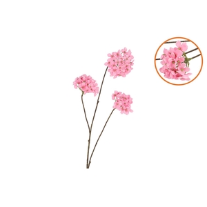 Silk Hydrangea Branch Light Pink 85cm
