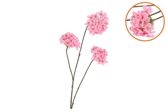 <h4>Silk Hydrangea Branch Light Pink 85cm</h4>