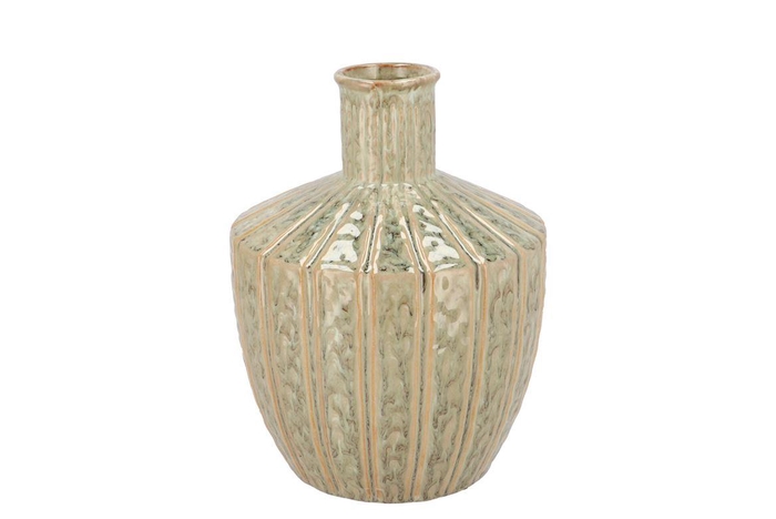 <h4>Sifan Green Vase Long Round 19x19x25cm Nm</h4>