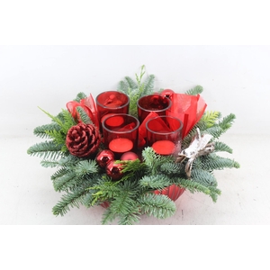 arr5 Kerst PL - Ribbel schaal rood 4wax x2