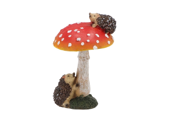 <h4>Hedgehogs 2 Poly On Mushroom 7x7x11cm P/1nm</h4>
