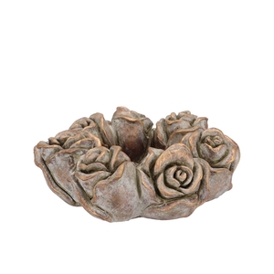 Concrete Gold Rose Wreath Pot 24x24x9cm