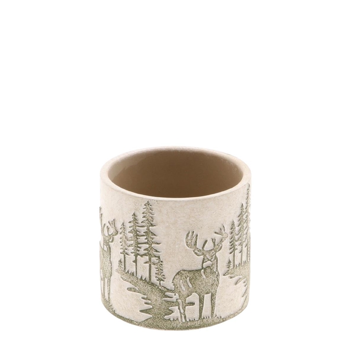 <h4>Christmas Ceramics Reindeer pot d11*10cm</h4>