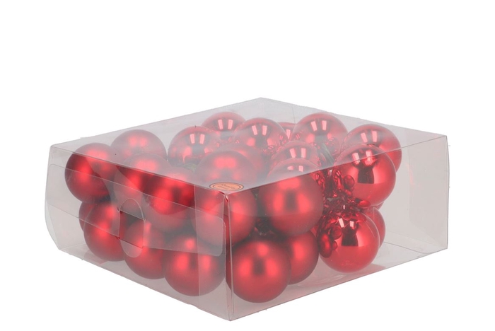 Glass Ball Glans Combi Rood 40mm P/36