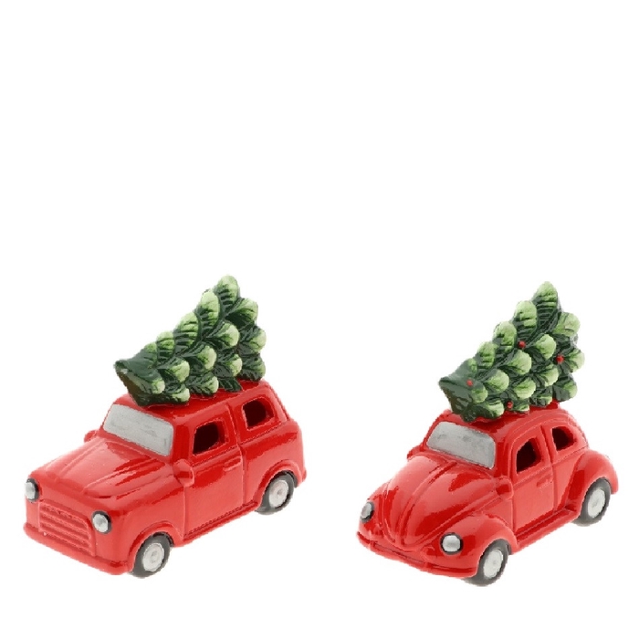 <h4>Kerst LED auto+boom 13*7*11cm ass.</h4>