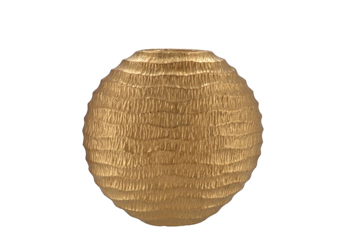 <h4>Inga Jada Gold Oval Vase Wave 23x10x22cm</h4>