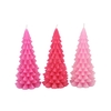 Candle Frosty X-mas Tree Jolly Pink Mix 9x20cm Ass
